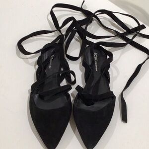 BCBG generation black suede leather Roman sandal mule size 9.5 B